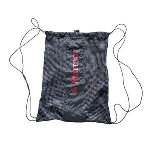 MARMOT Black Sack Draw String Cinch Bag Backpack Carry All Mesh Travel 15"x10"